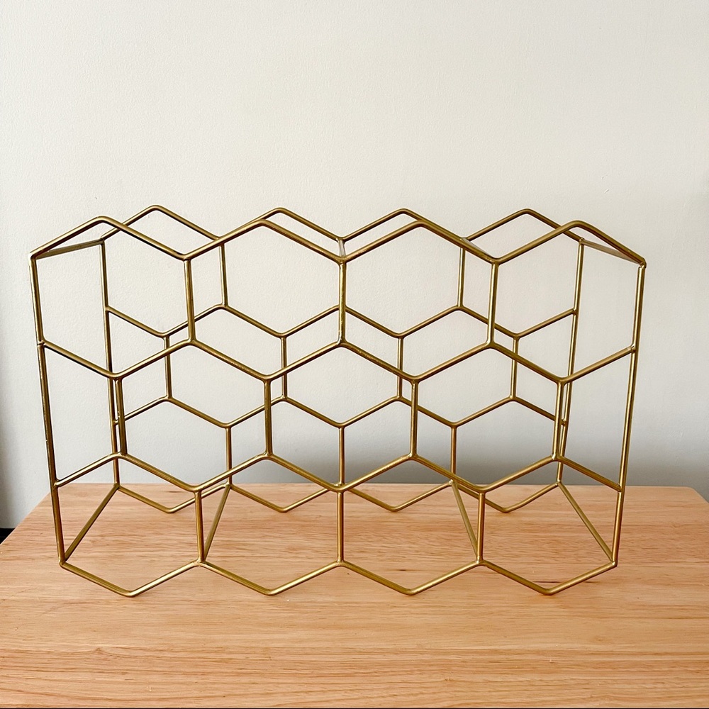 Gold wine rack